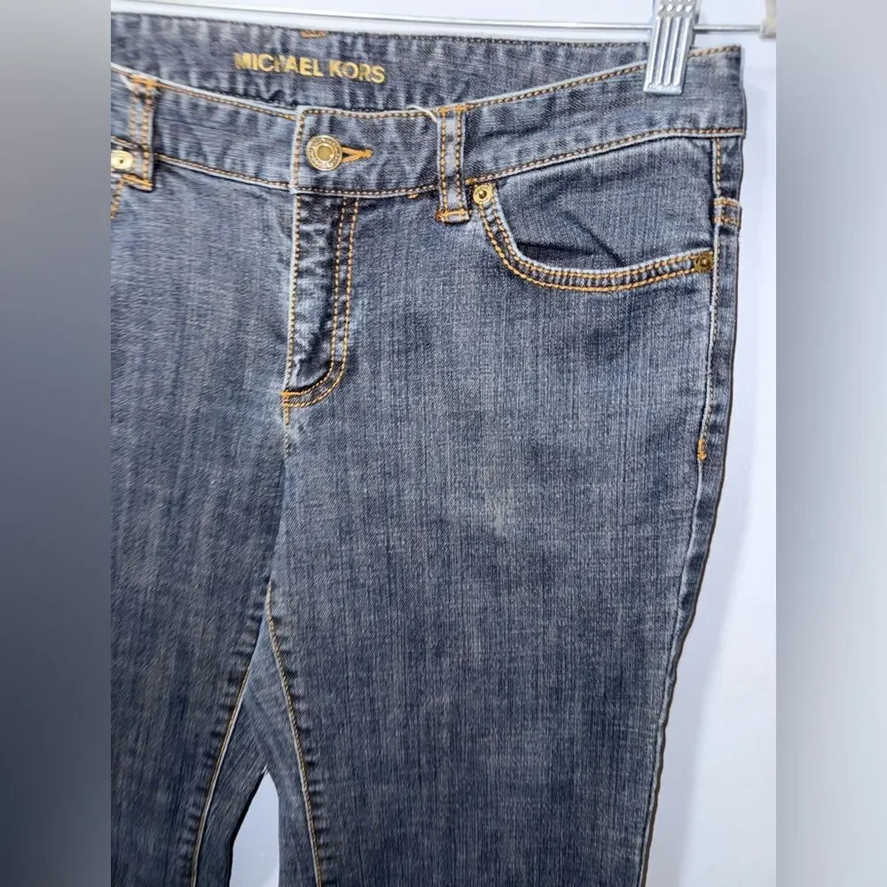 Michael Kors Women’s Dark Gray-Blue Denim Boot cut Jeans size 8 EUC